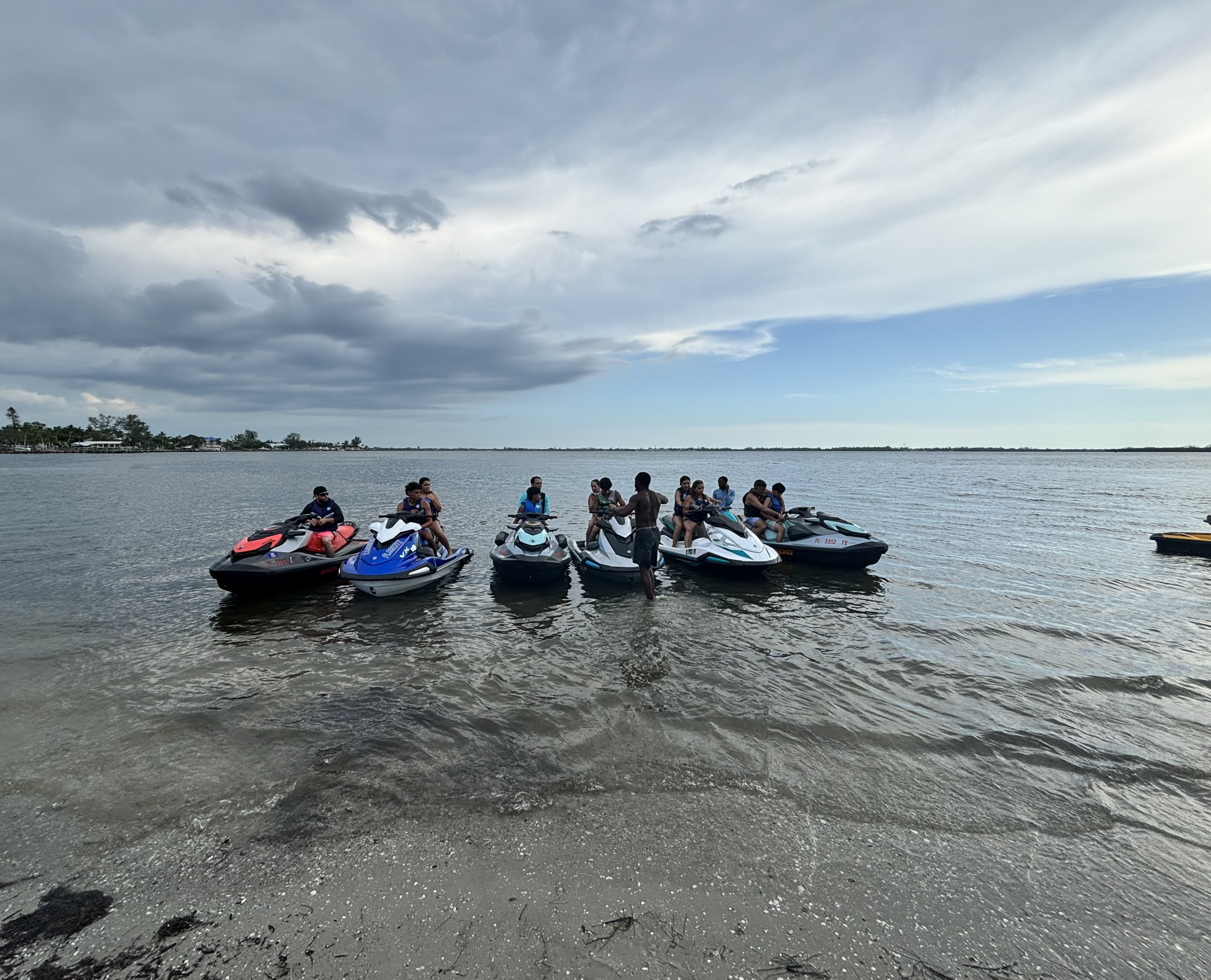 Group of riders preparing for a jet ski adventure near Bradenton